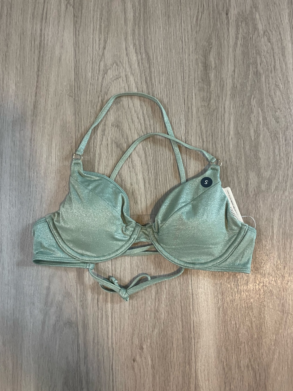 Hollister Shimmery Seafoam Green Bikini Top